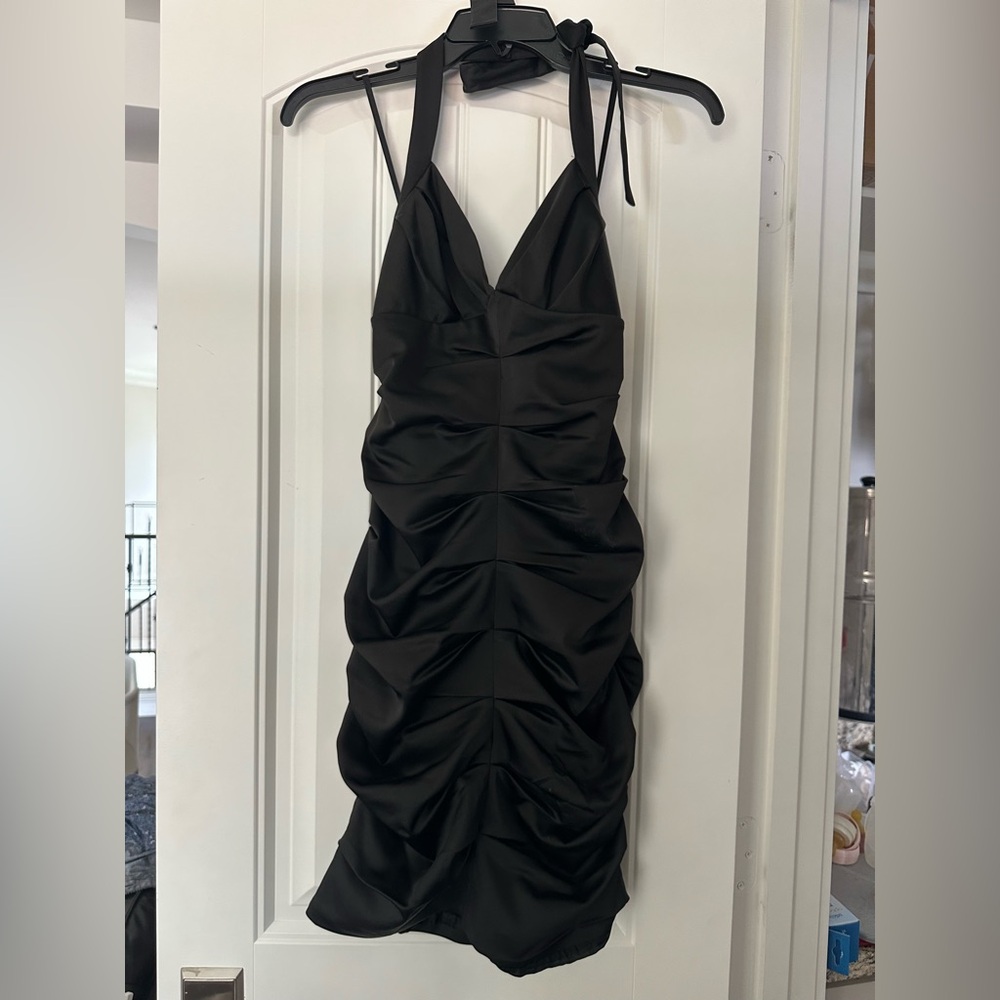 BCBGMaxAzria Black Halter Bodycon Dress